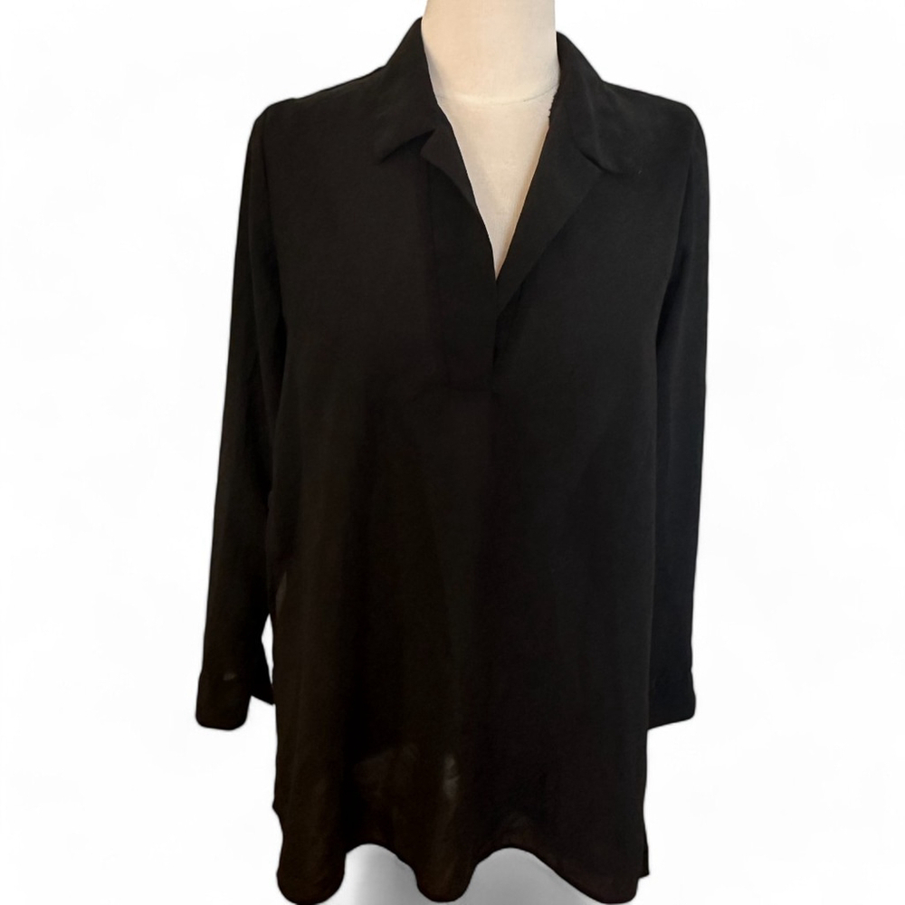Women's Fun & Flirt Blouse Top Size S Black